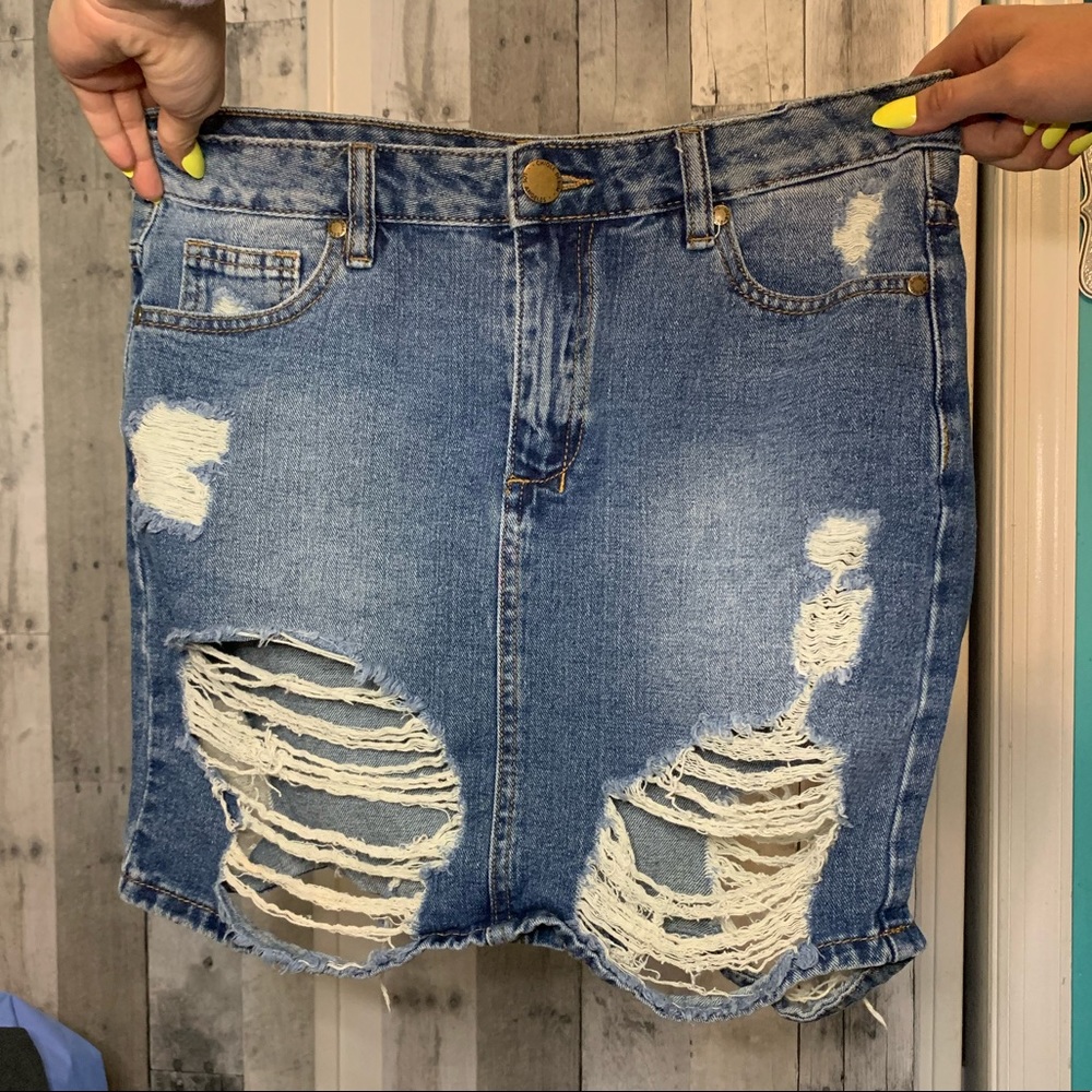 DENIM MINI SKIRT